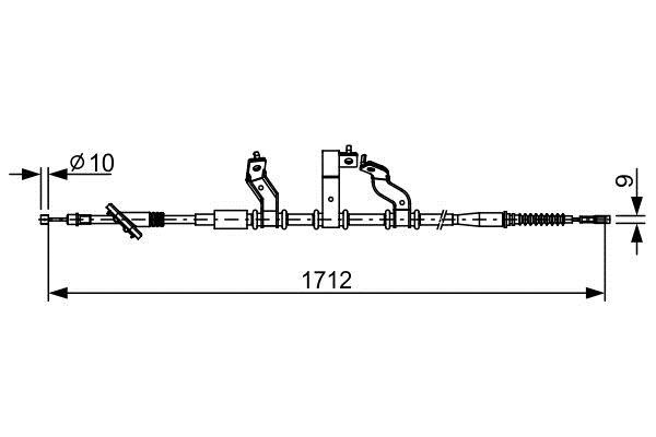 Bosch 1 987 482 529 Parking brake cable left 1987482529