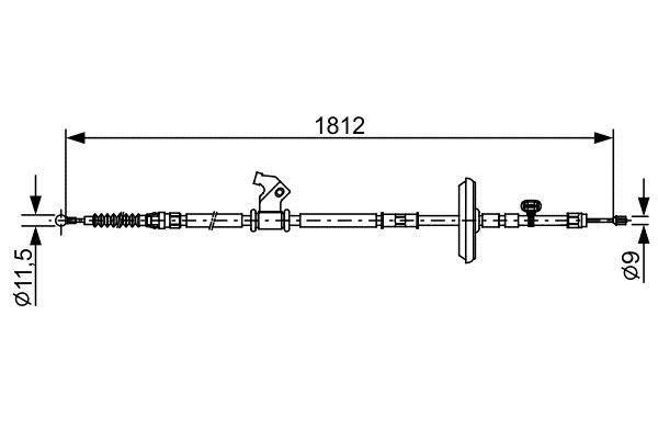 1987482536 Bosch Parking brake cable left