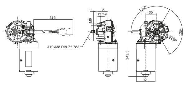 Wipe motor Bosch F 006 B20 057