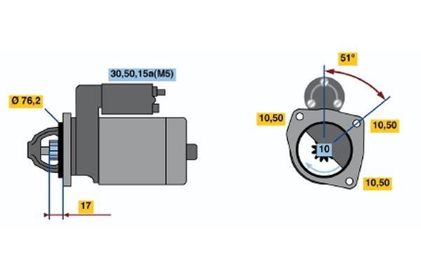 Bosch 0 001 108 020 Starter 0001108020