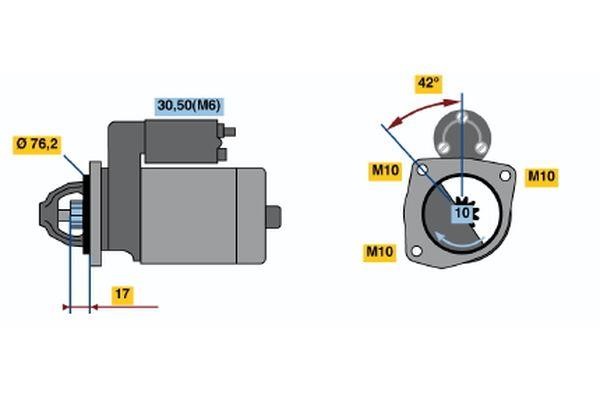 Bosch 0 001 108 140 Starter 0001108140