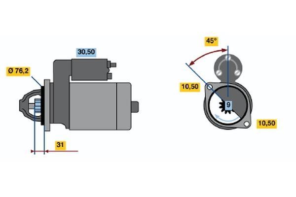 Bosch 0 001 115 035 Starter 0001115035