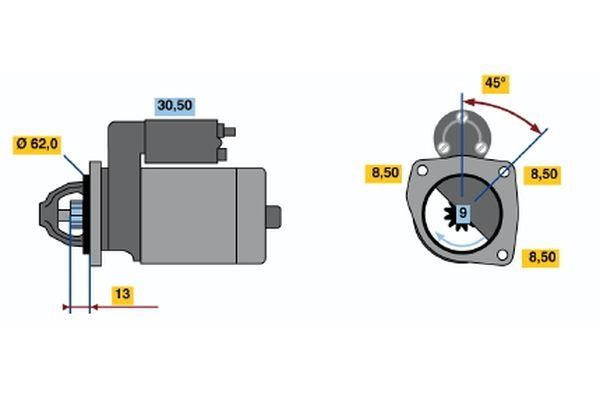 Bosch 0 001 211 207 Starter 0001211207