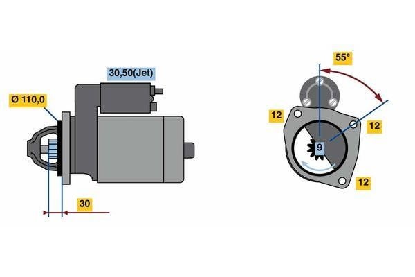 Bosch 0 001 218 822 Starter 0001218822