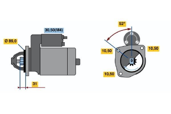 Bosch 0 001 362 091 Starter 0001362091