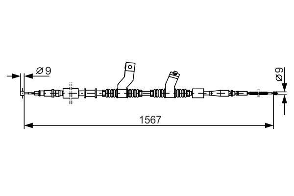 Bosch 1 987 482 354 Parking brake cable, right 1987482354