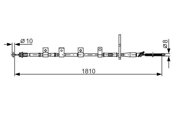 Parking brake cable, right Bosch 1 987 482 356