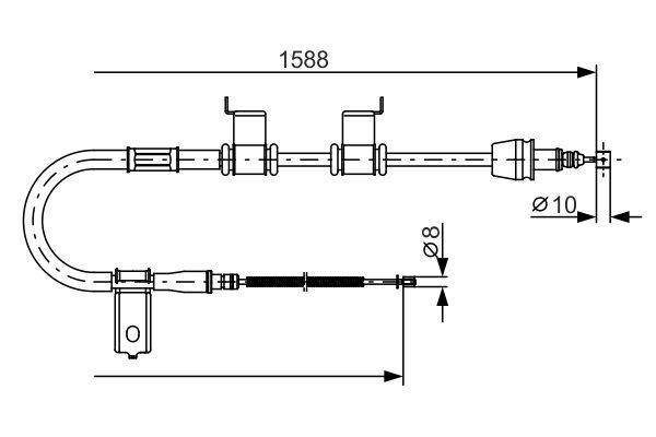 Bosch 1 987 482 358 Parking brake cable left 1987482358
