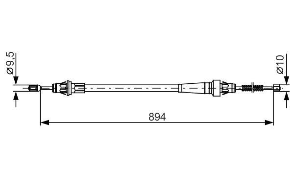 Bosch 1 987 482 365 Parking brake cable left 1987482365