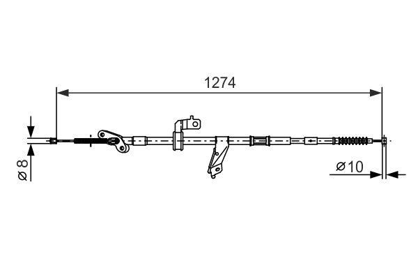 Bosch 1 987 482 366 Parking brake cable left 1987482366