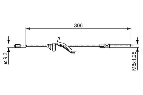 Brake system parts Ford Australia Focus: 1987482369 Bosch Handbrake cable
