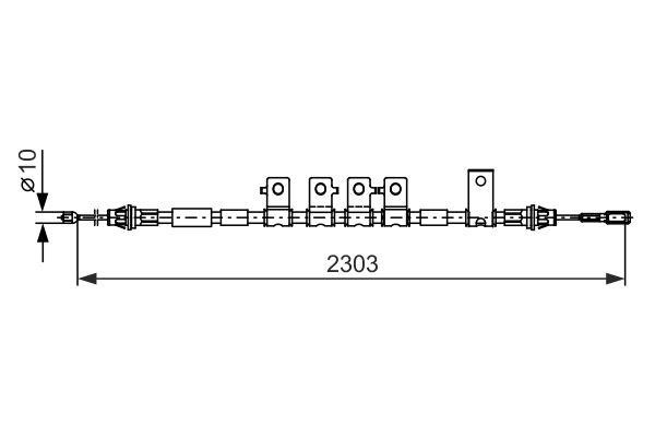 Emergency brake cable Fiat Freemont: 1987482403 Bosch Parking brake cable, right