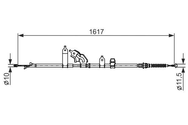 Bosch 1 987 482 441 Parking brake cable left 1987482441