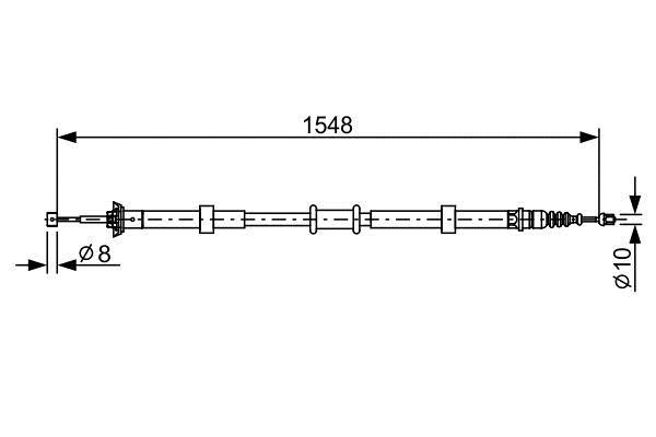 Bosch 1 987 482 528 Parking brake cable left 1987482528