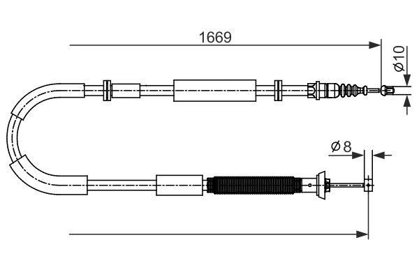 Handbrake cable Bosch 1 987 482 588