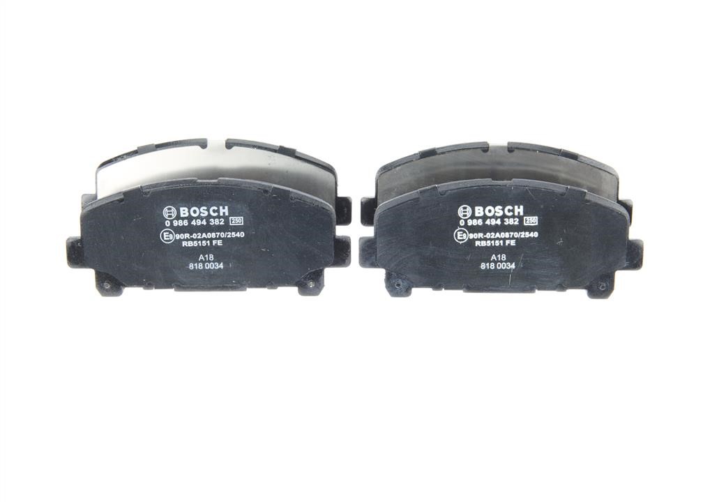 Brake Pad Set, disc brake Bosch 0 986 494 382