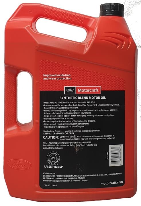 Engine oil Motorcraft Synthetic Blend 5W-20, 4,73L Motorcraft XO-5W205Q3SP