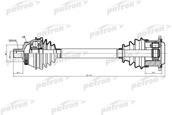 Patron PDS0025 Drive shaft PDS0025