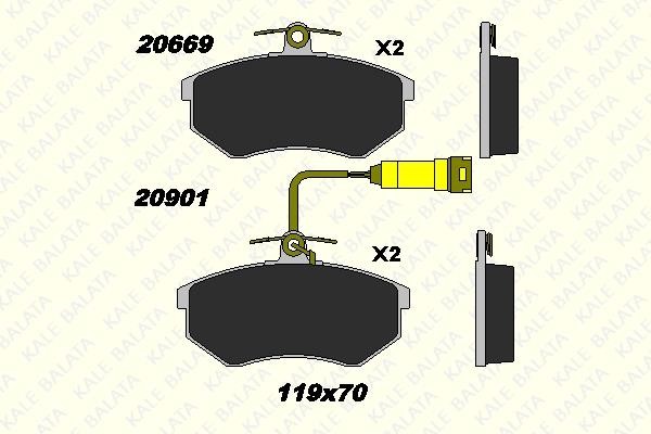 Kale Balata 20669 196 15 Front disc brake pads, set 2066919615