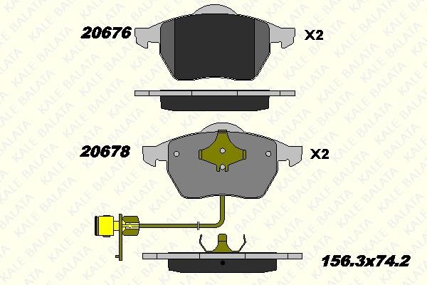 Kale Balata 20676 196 05 Front disc brake pads, set 2067619605