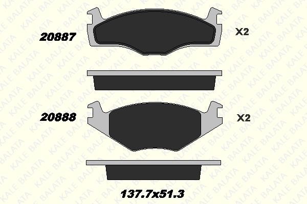 Kale Balata 20887 153 25 Front disc brake pads, set 2088715325