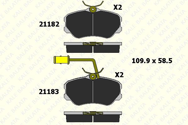 Kale Balata 21182 194 35 Front disc brake pads, set 2118219435
