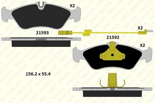 Kale Balata 21592 188 05 Front disc brake pads, set 2159218805