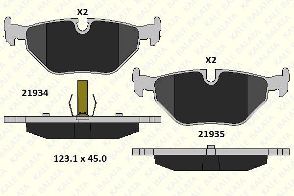 Kale Balata 21934 173 05 Rear disc brake pads, set 2193417305