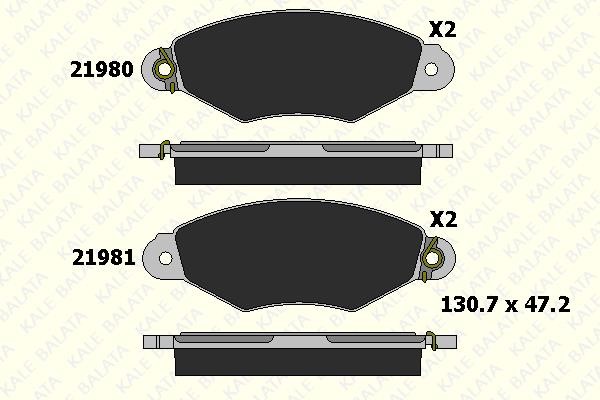 Kale Balata 21980 180 25 Front disc brake pads, set 2198018025