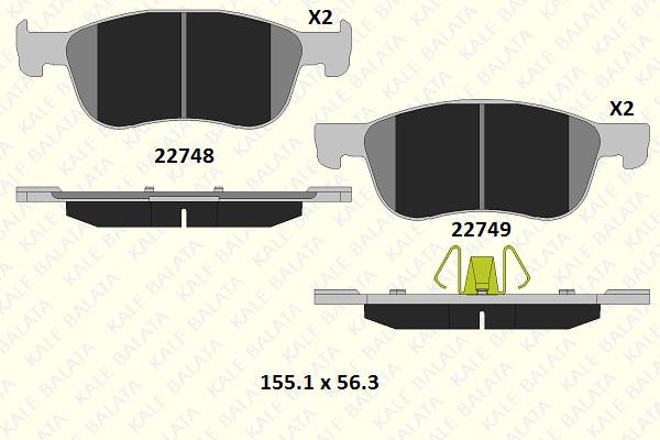 Kale Balata 22748 161 05 Front disc brake pads, set 2274816105