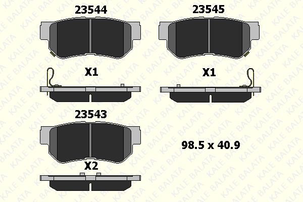 Kale Balata 23543 150 04 Rear disc brake pads, set 2354315004