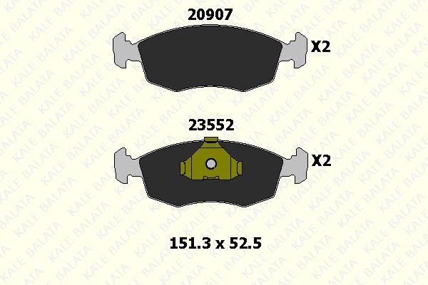 Kale Balata 23552 180 05 Front disc brake pads, set 2355218005