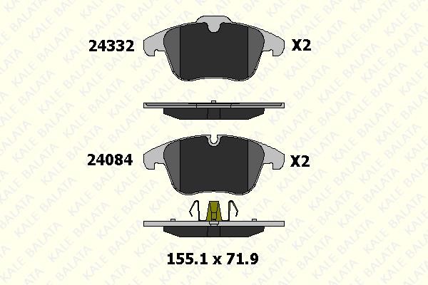 Kale Balata 24332 179 05 Front disc brake pads, set 2433217905