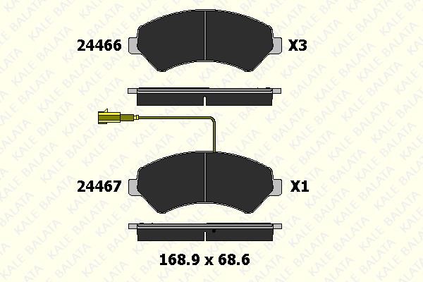 Kale Balata 24466 190 15 Front disc brake pads, set 2446619015