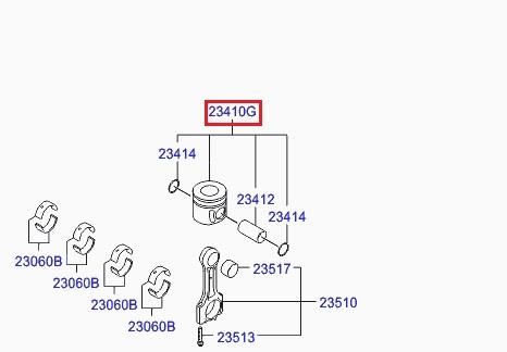 234102F960 Hyundai/Kia Piston, pin and circlip assembly