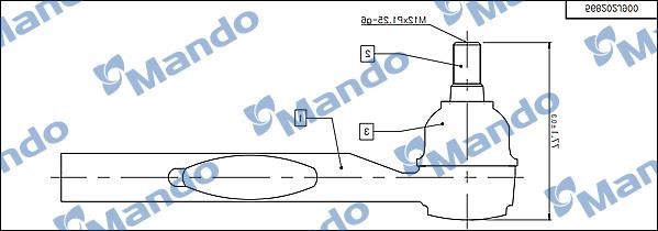 Mando DSA020529 Tie rod end right DSA020529