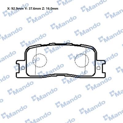 Mando MBF010315E Rear disc brake pads, set MBF010315E