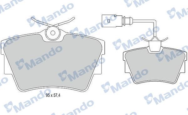 Mando MBF015023 Rear disc brake pads, set MBF015023