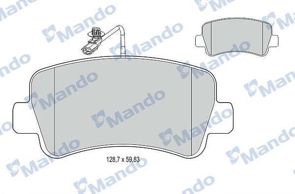 Mando MBF015044 Rear disc brake pads, set MBF015044