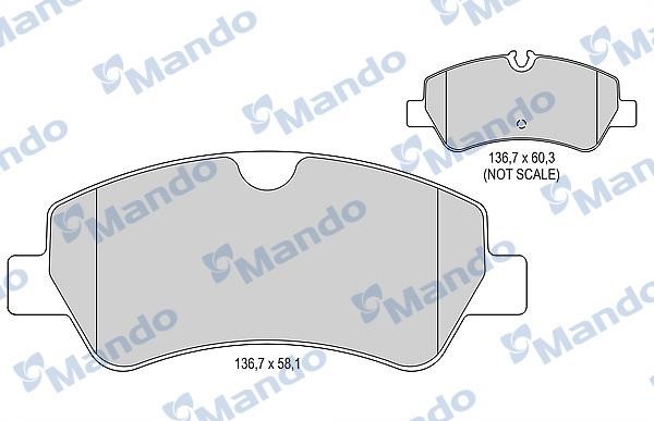 Mando MBF015045 Rear disc brake pads, set MBF015045