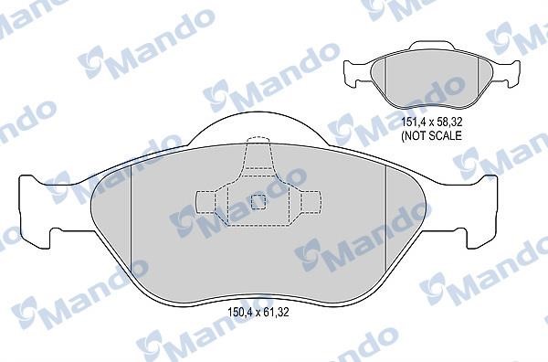 Mando MBF015145 Front disc brake pads, set MBF015145