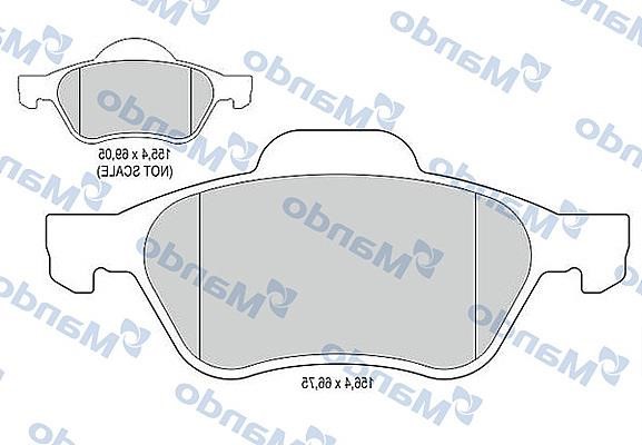 Mando MBF015160 Front disc brake pads, set MBF015160