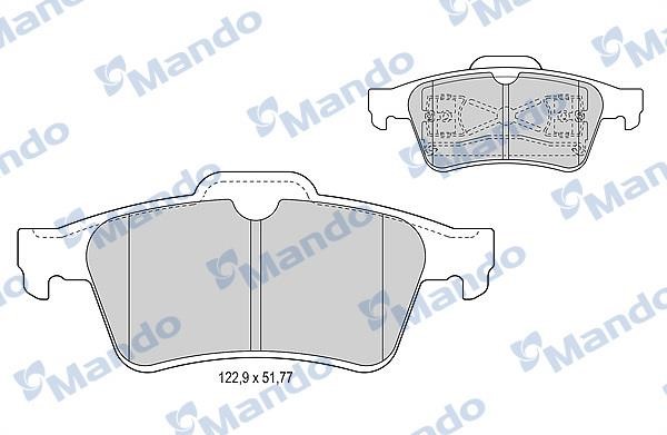 Mando MBF015161 Rear disc brake pads, set MBF015161