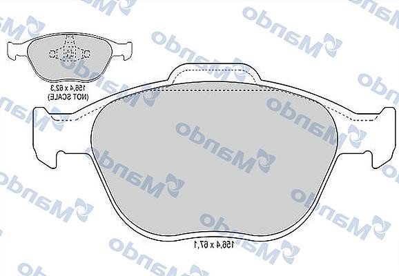 Mando MBF015182 Front disc brake pads, set MBF015182