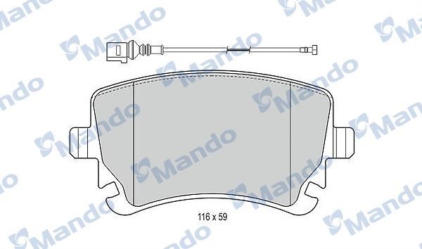 Mando MBF015195 Rear disc brake pads, set MBF015195