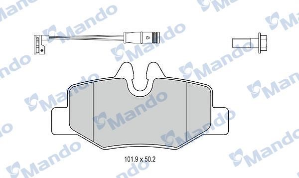 Mando MBF015209 Rear disc brake pads, set MBF015209