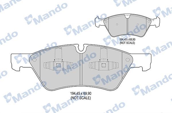 Mando MBF015224 Front disc brake pads, set MBF015224