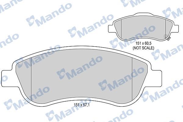 Mando MBF015249 Front disc brake pads, set MBF015249