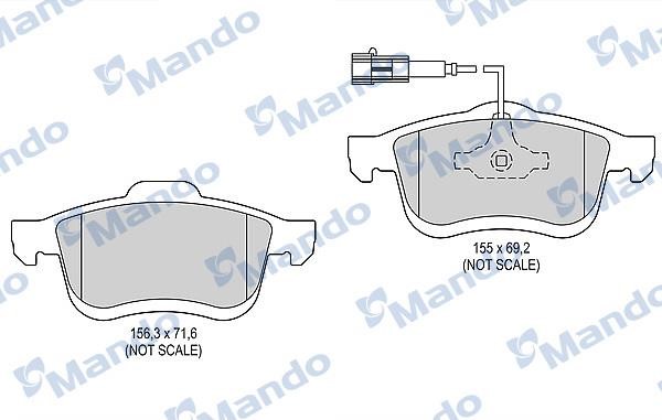 Mando MBF015252 Front disc brake pads, set MBF015252