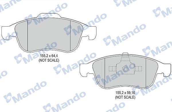 Mando MBF015255 Front disc brake pads, set MBF015255